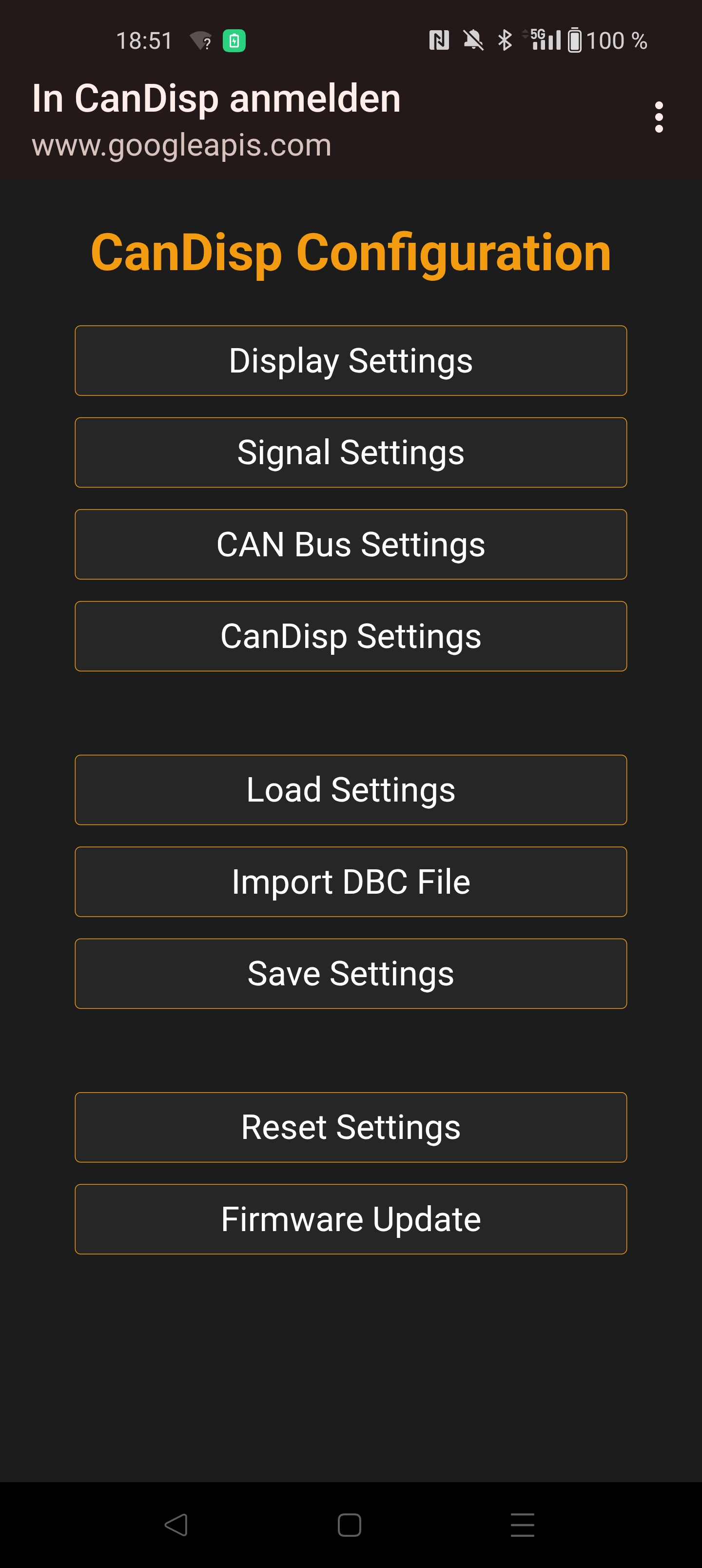 CanDisp Webinterface